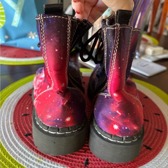BRIGHT galaxy combat boots!💜 - Picture 4 of 7